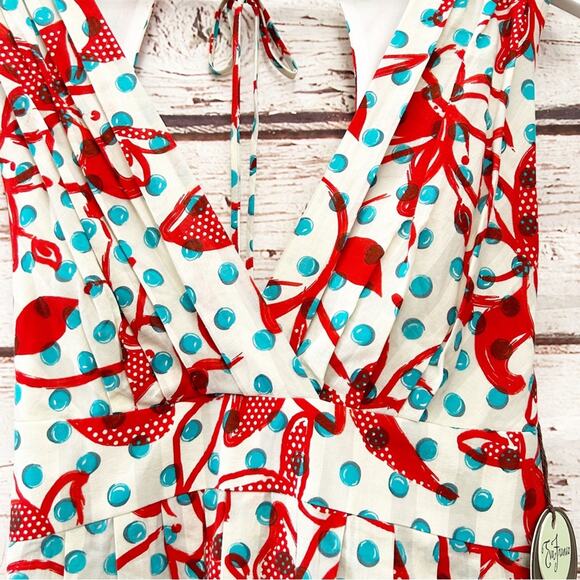 ANTHROPOLOGIE Eva Franco Fit and Flare Floral Dress Sz 12 - Picture 2 of 10